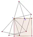マッチ棒による正方形の作図。