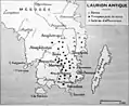ラウリオンの銀山の分布図