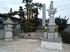 比良城跡に立つ佐々成政城址碑（2012年1月）
