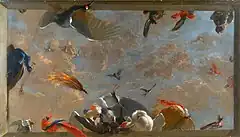 鳥を描いた建物の天井画