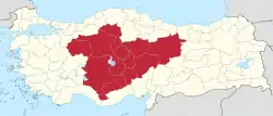 中央アナトリア地方の位置