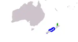 セッパリイルカとマウイイルカの分布図