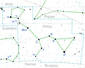 η星はくじらの尾の付け根に位置する