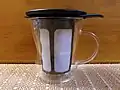 ハリオグラス製茶漉しつきマグカップ