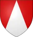 シャーペArgent, chapé Gules.又はPer pile Argent and Gules.