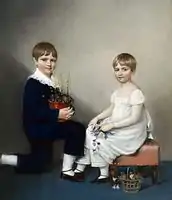 6歳のチャールズ・ダーウィンと妹(1813)
