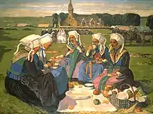 Femmes de Plougastel au Pardon de Sainte-Anne-La-Palud (画:シャルル・コッテ)
