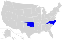 Cherokee language spread in the United States.
