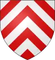 シェブロニーChevronny of eight, argent and gules