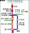 本佐倉線の路線変遷（京成酒々井駅付近, その3）