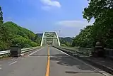 日野鷺橋の南詰より望む。