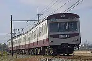 秩鉄リバイバル100形タイプ色となった1002号編成（2010年1月3日、武州荒木駅付近）