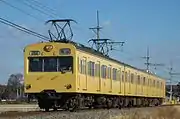 カナリアイエロー塗装となった1012号編成（2009年1月2日、武州荒木 - 東行田間）