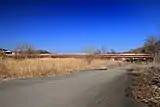 全景。右岸上流側より望む。手前の道路は河川管理用通路。