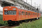 オレンジバーミリオン塗装となった1011号編成（2007年9月1日、石原 - 上熊谷間）