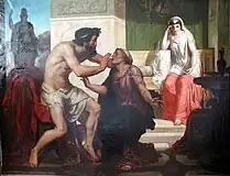 ローマ賞受賞作、"Ulysse reconnu par Euryclée" (1849)