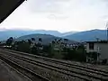 午後の駅ホームからの風景