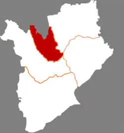 白城市中の洮北区の位置