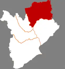 白城市中の鎮賚県の位置