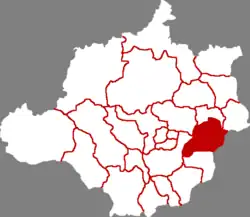 保定市中の安新県の位置