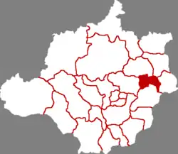 保定市中の容城県の位置