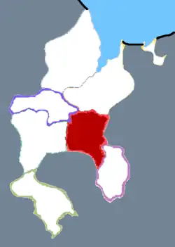 浜州市中の浜城区の位置