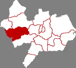 滄州市中の献県の位置