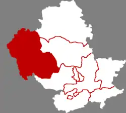 承徳市中の豊寧県の位置