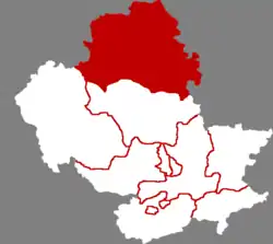 承徳市中の囲場県の位置