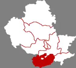 承徳市中の興隆県の位置