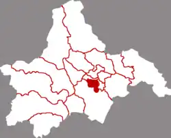 成都市中の武侯区の位置