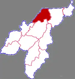 徳州市中の寧津県の位置