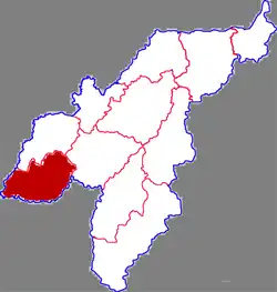 徳州市中の夏津県の位置