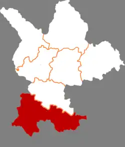 定西市中の岷県の位置