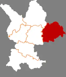 定西市中の通渭県の位置
