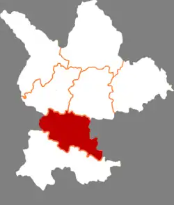 定西市中の漳県の位置