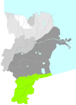 東営市中の広饒県の位置