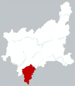 恩施州中の来鳳県の位置