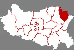 邯鄲市中の邱県の位置