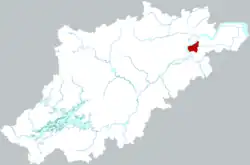 杭州市中の浜江区の位置