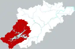 杭州市中の淳安県の位置