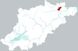 杭州市中の拱墅区の位置