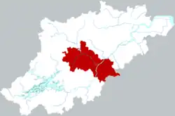 杭州市中の桐廬県の位置