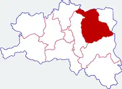 漢中市中の洋県の位置