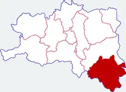 漢中市中の鎮巴県の位置