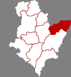 衡水市中の阜城県の位置