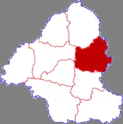 菏沢市中の巨野県の位置