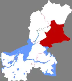 淮安市中の淮安区の位置