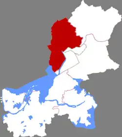 淮安市中の淮陰区の位置