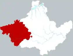黄山市中の祁門県の位置